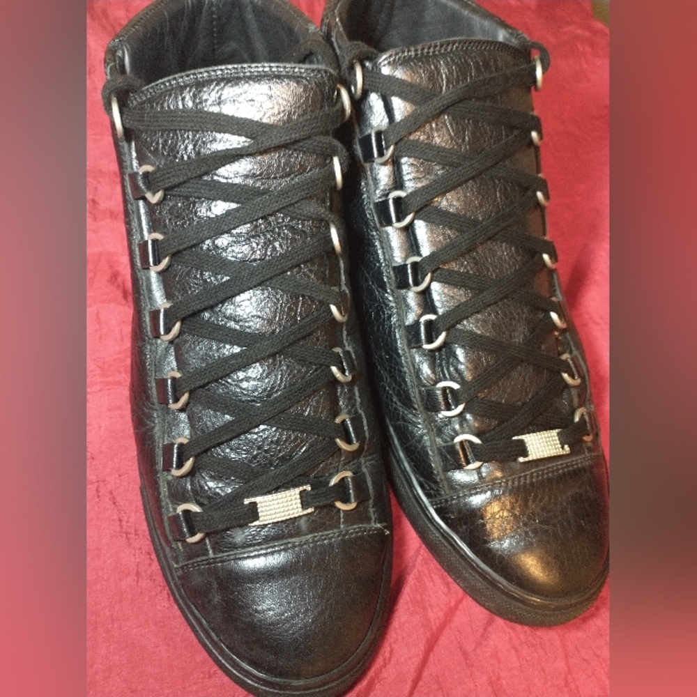 ❤️ BALENCIAGA ARENA HIGH TOP BLACK LEATHER